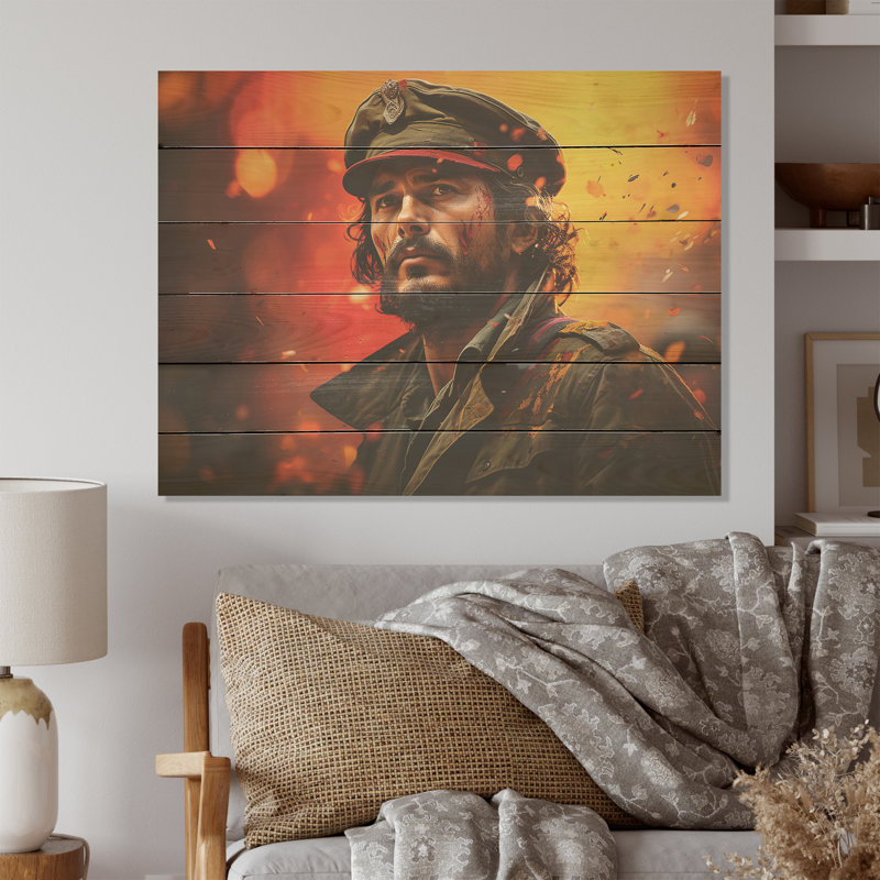 «Cuba Che Guevara Impression - Cuba paysage, art mural sur bois de pin naturel, H 10 po x l 20 po