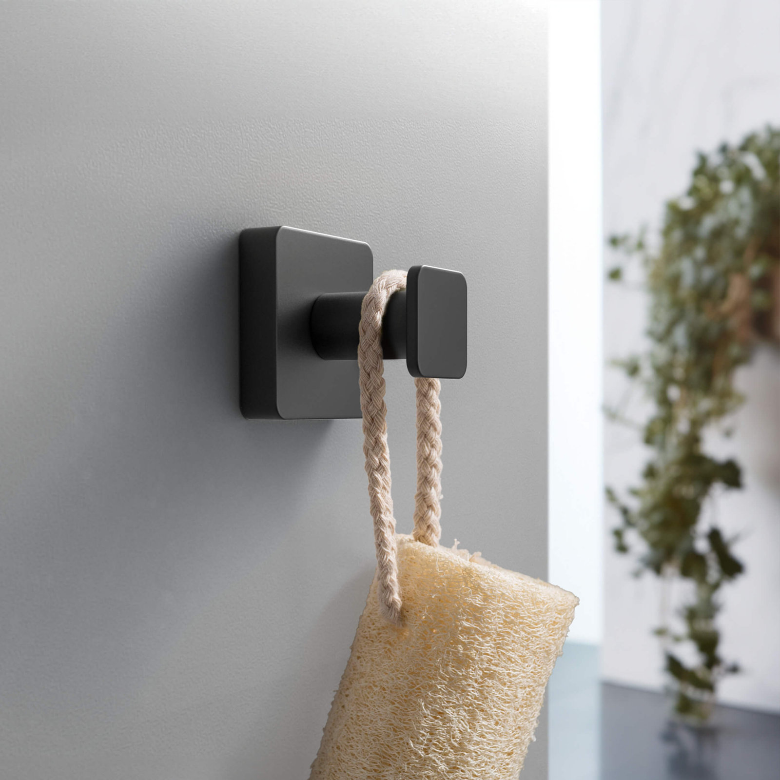 Blaze Wall Mounted Robe Hook, Matte Black