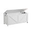Banc de rangement blanc avec couvercle relevable, grand siège de rangement en panneau de particules-131264135-131264134