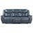 Stanwicke 2-Piece Blue Faux Leather Reclining Sofa Set With Drop-Down Console And Ample Seating Space