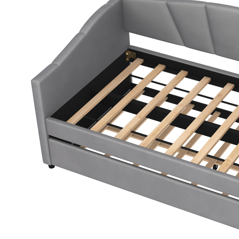 Lit plateforme tapissier Tyrence, gris