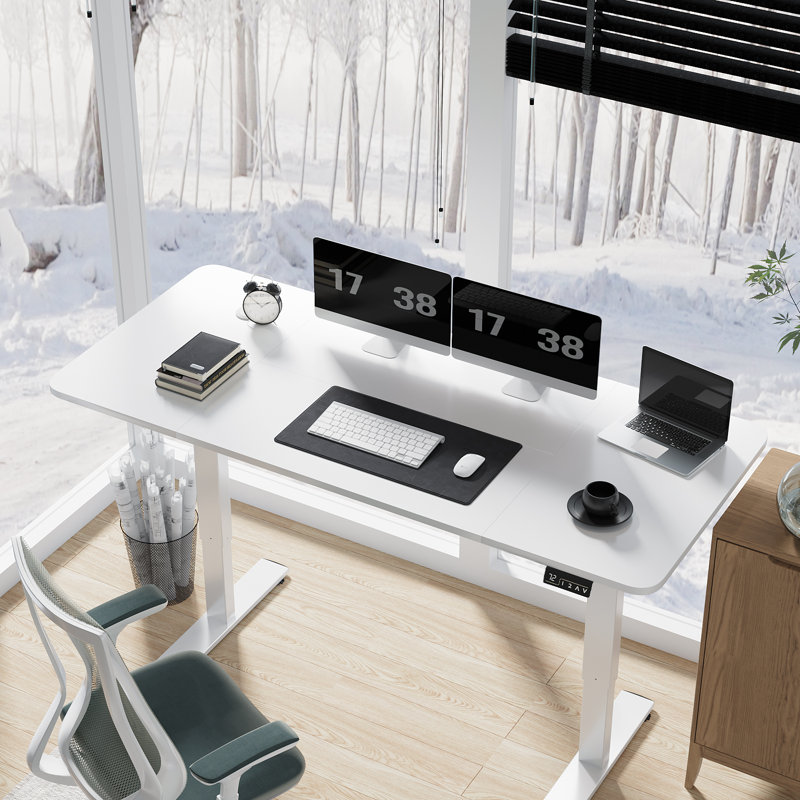 Bureaux debout à hauteur réglable Putnam, Blanc, H 48 po x l 47,25 po x P 23,62 po