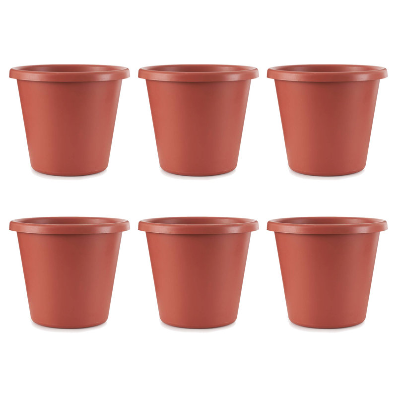 Pot à fleurs en plastique Aashka, Terre cuite, H 11 po x l 14 po x P 14 po