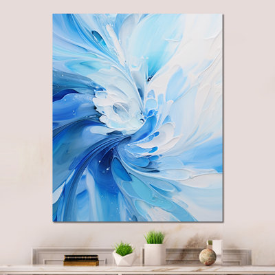 «Blue Swirl Wave Spiral», impression murale en métal à spirales abstraites