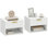 HOMCOM Floating Nightstands Wall Mounted Bedside Tables Set of 2 White