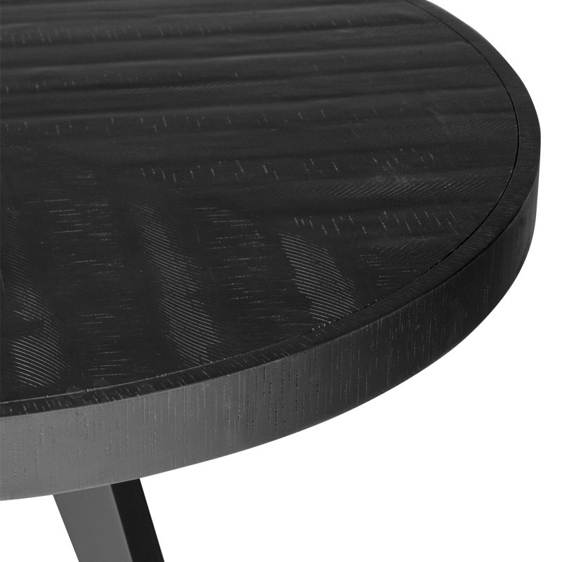 Carlo Round Dining Table, Black, 30" H x 48" W x 48" D