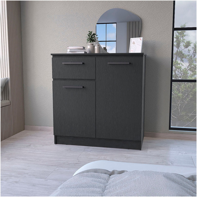 2-Door 1-Drawer Dresser Wenge, Wenge