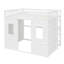 Lit mezzanine double en bois massif blanc pour un investissement à long terme offrant un espace de couchage stable et confortable-515906478-515906473