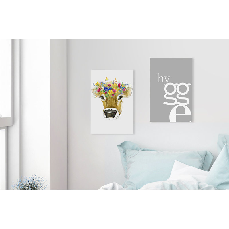 Kuh - Single Picture Frame Painting on Canvas, 90 cm H x 60 cm W