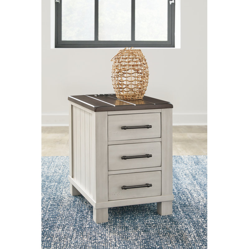 Kimbie 3 - Drawer End Table and Built-In Outlets