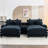 4 - Seat Blue Sectional , Double Cushion, Ports, Cup Holders, And Removable Ottomans For Home Relax-785352511