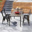 Ensemble de 4 chaises de salle à manger en métal de style avec dossier amovible pour salle à manger-1121856237