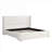 Upholstered King Size Bed Frame, Elegant Statement Tall Wingback Headboard, Soft Fabric, Crisp White