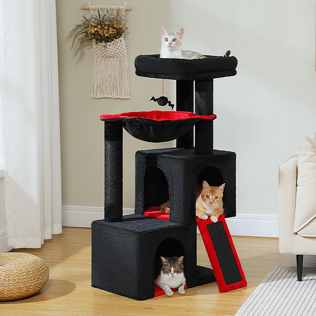 41" Large Condos Cat Tree, Black