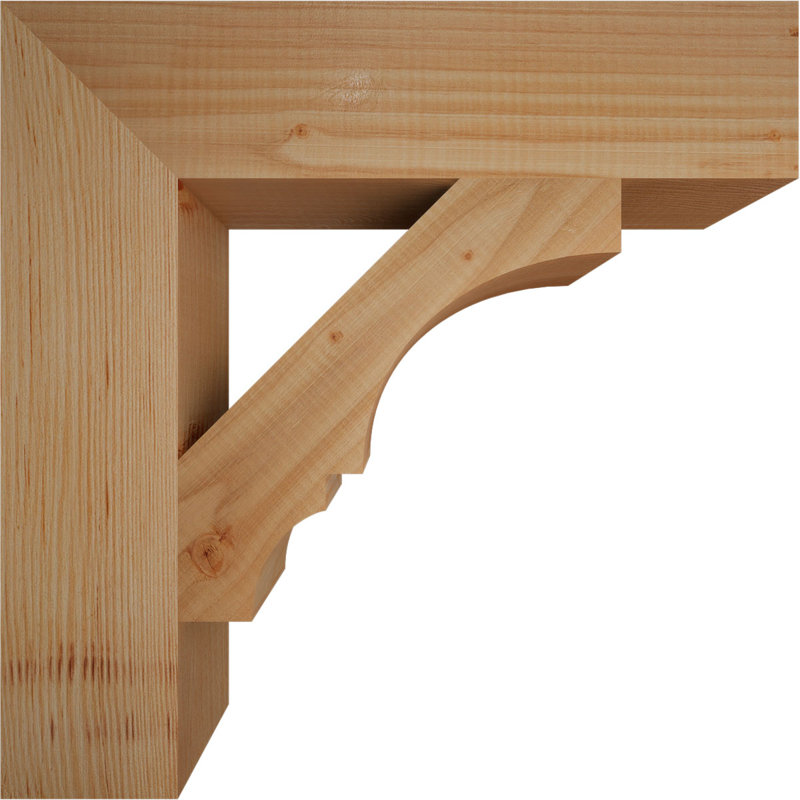 3 1/2"W x 18"D x 18"H Balboa Block Smooth Bracket, Douglas Fir, 3 1/2" W x 18" D x 18" H, Smooth Douglas Fir