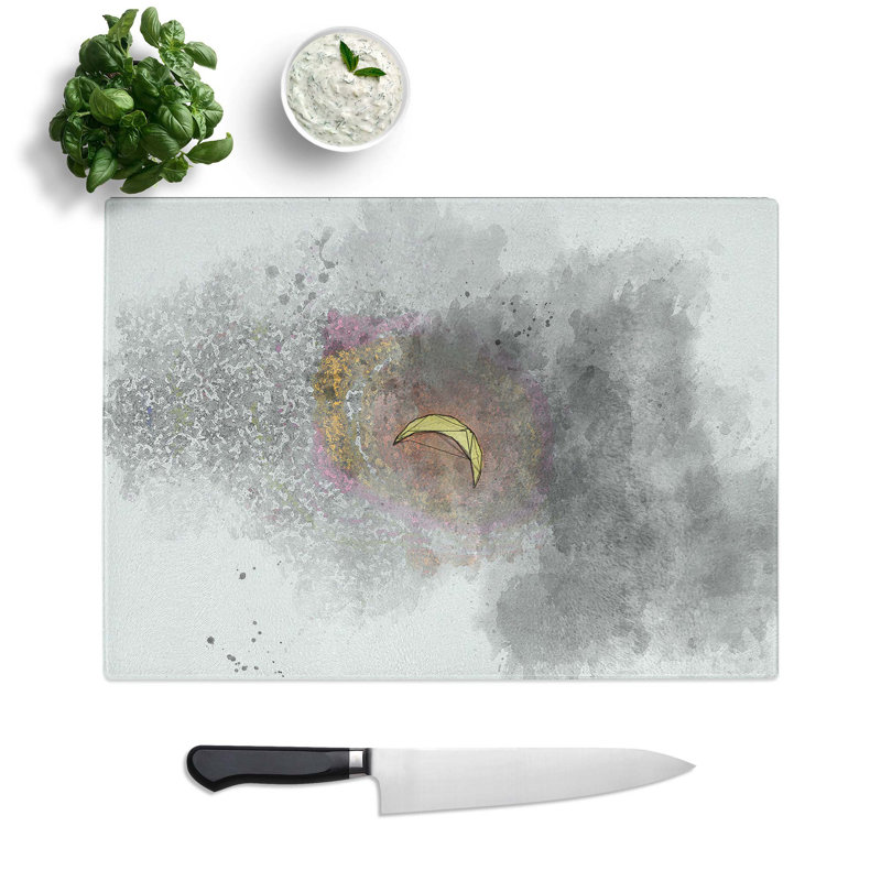 Tempered Glass Solar Eclipse Chopping Board, 28.5 cm W x 20 cm L