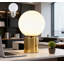 Lampe de table de style Mid-Century moderne avec abat-jour en verre blanc et base en métal doré, lampe de chevet 11 pouces pour table de chevet dans le salon