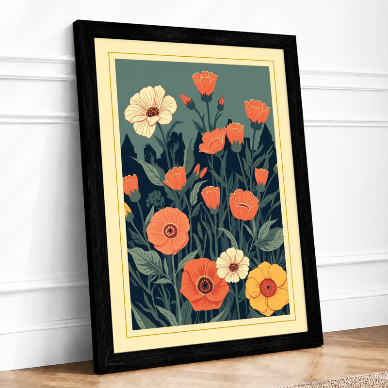 Autumn Cluster Botanical - Framed Print, A1 - 84.1 x 59.4 cm, Black