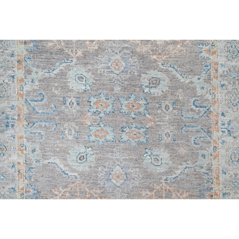 High-Quality Hand-Knotted Dark Grey And Grey Area Rug