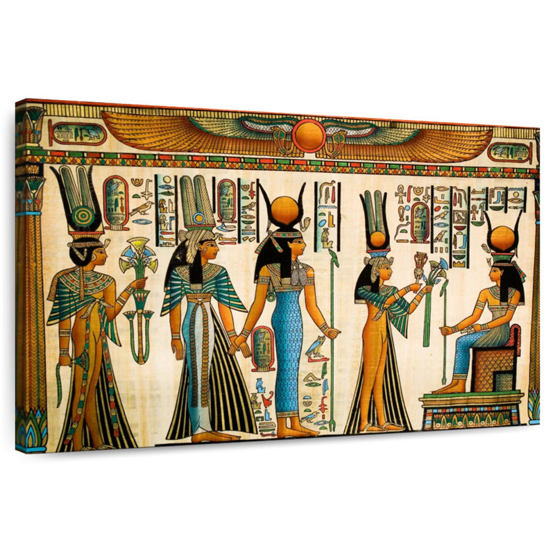 Leisha Queen Nefertari Offers Papyrus, 32" H x 48" W