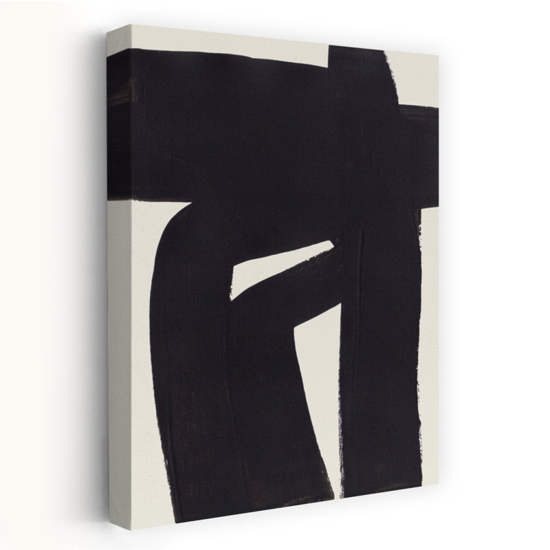 «Abstract Black Form Abstract», reproduction d'art murale contemporaine, H 24 po x l 16 po
