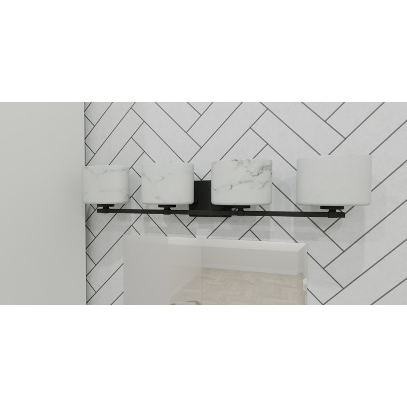 Joseadrian 4-Light Matte Black Bath Light
