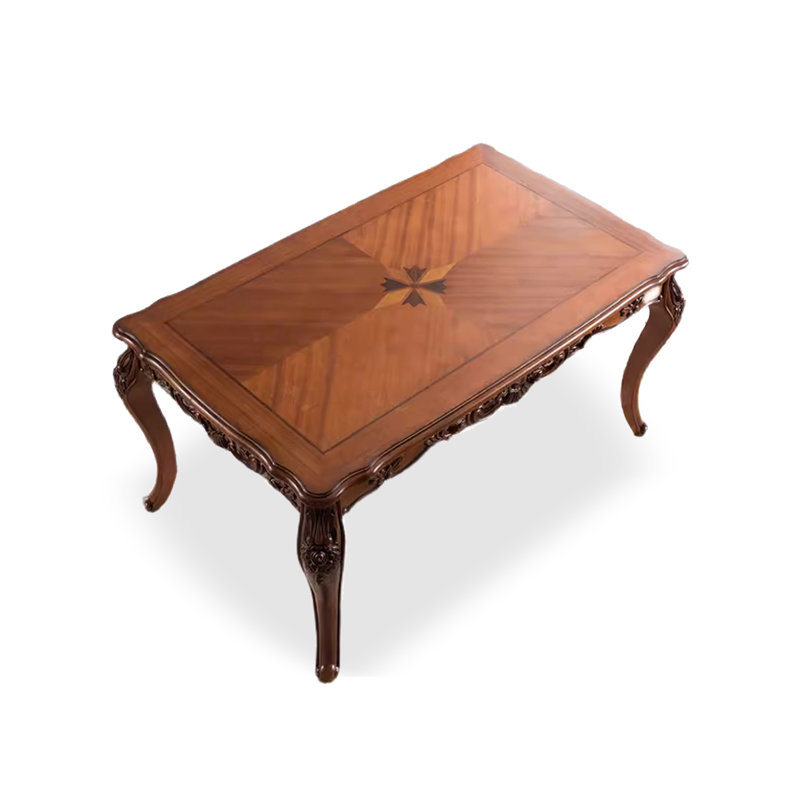 Table de salle à manger rectangulaire de style américain en bois massif de luxe léger et rétro