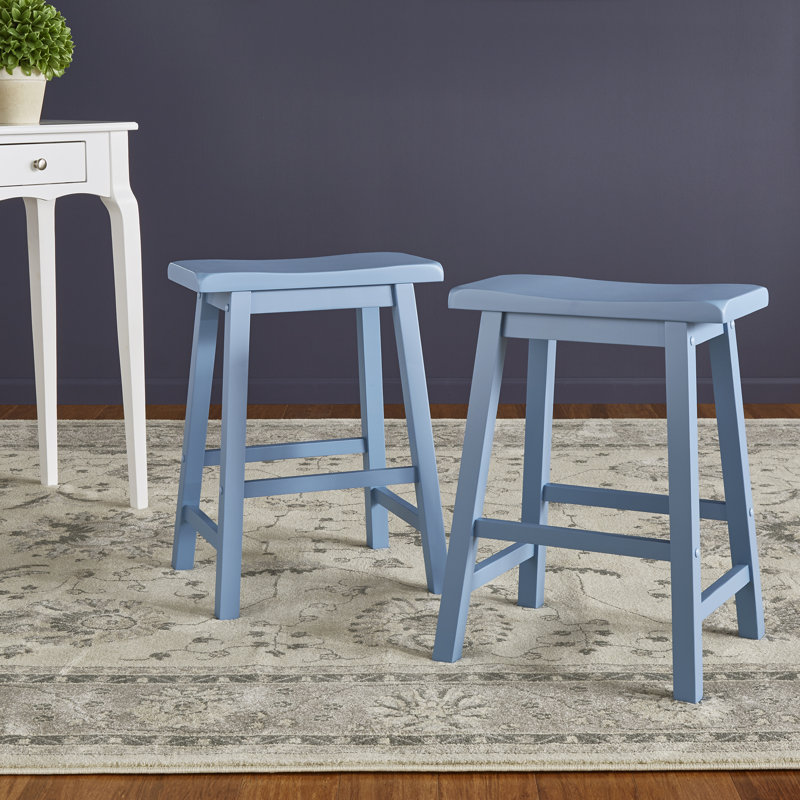 Tabouret en bois massif Whitworth, Tabouret de comptoir (siège d’une hauteur de 24, Noir