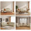 Canapé inclinable électrique en cuir Beige Breathing