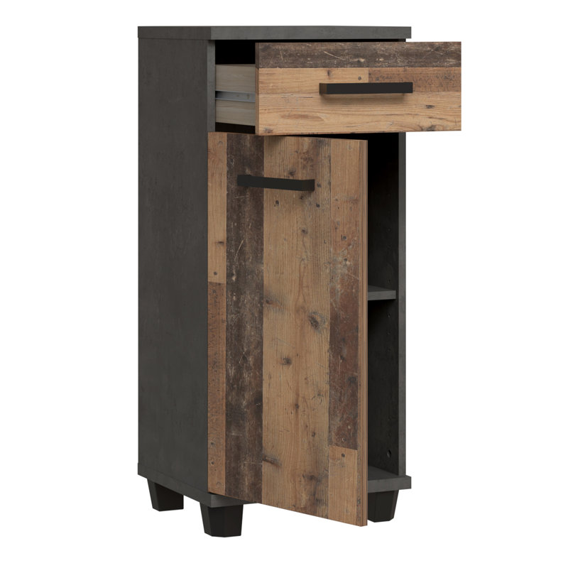 Veris Bathroom Cabinet, Walnut/Dark Grey