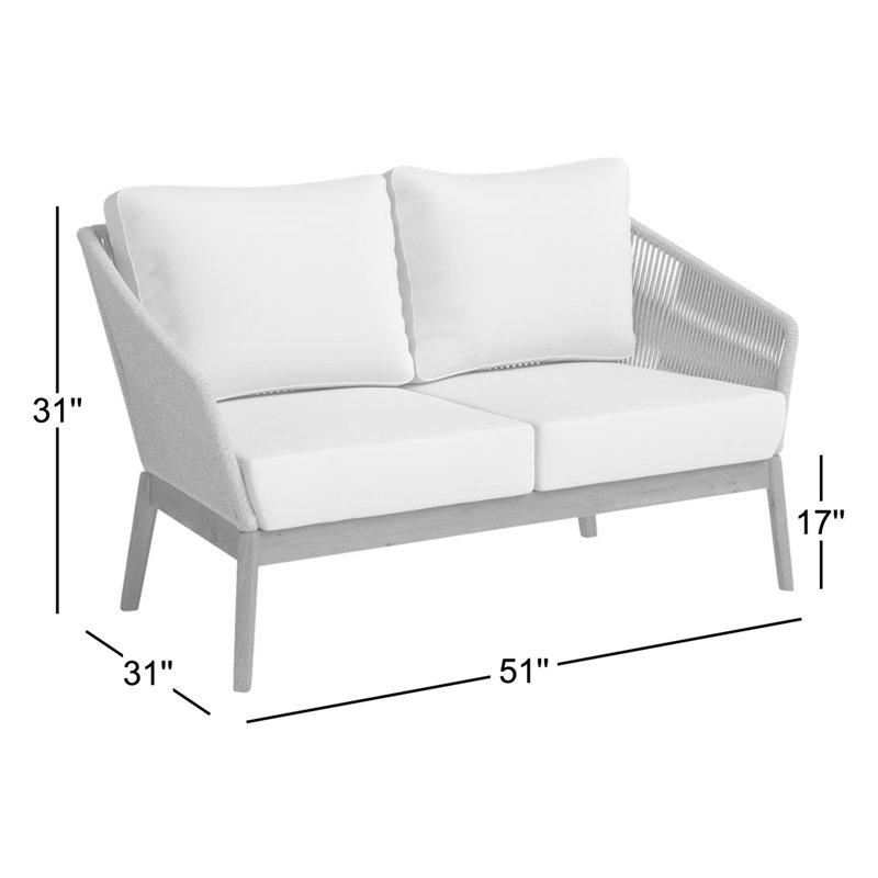 Causeuse d'extérieur avec coussins Bowery, Beige
