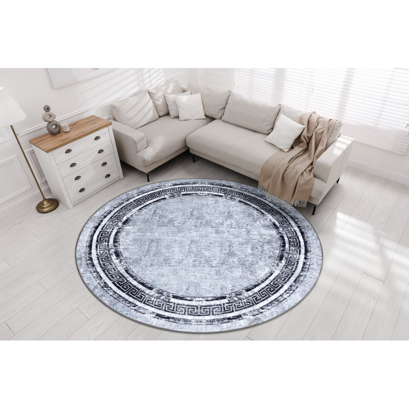 Round Miro Geometric Area Rug, Round 200cm