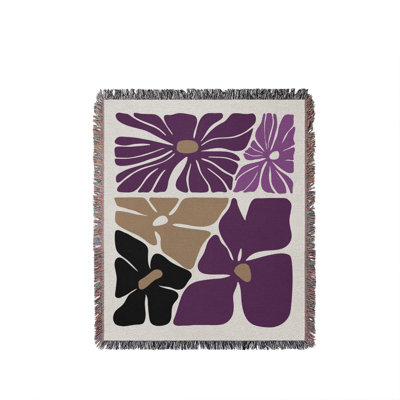 Roni Floral Cotton Throw Blanket