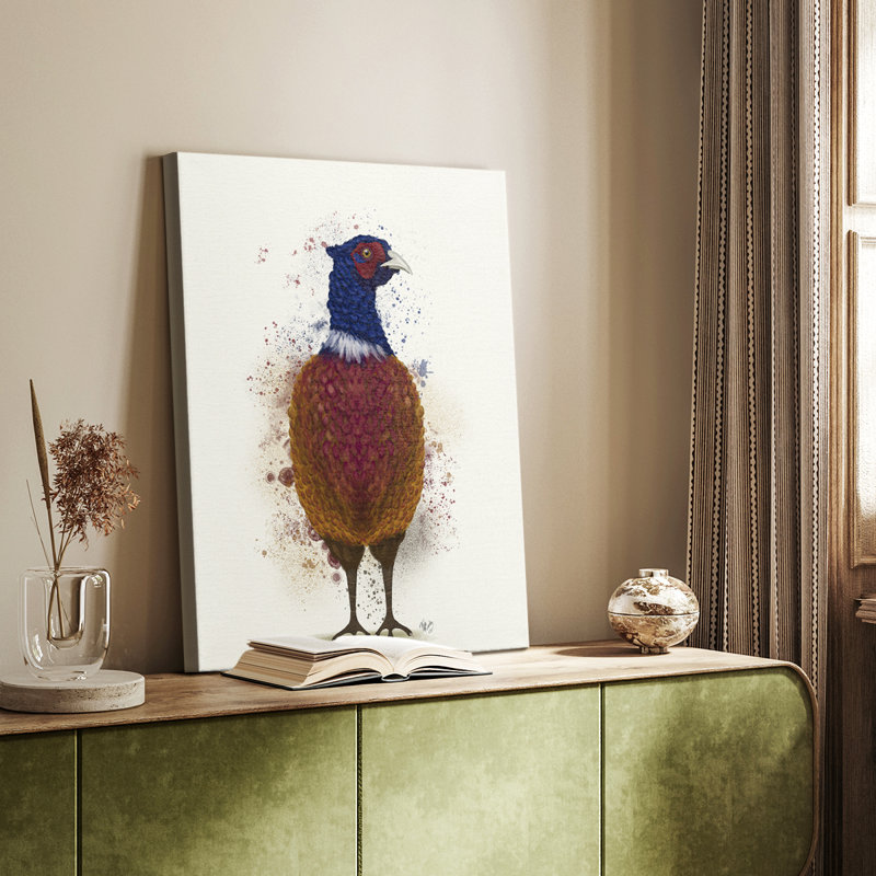 Pheasant Splash 3 - Cavas de galerie sur mesure, H 18 po x l 12 po