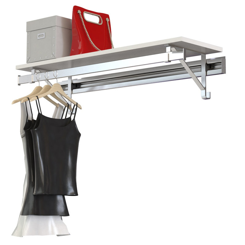 Single Shelf-Hang Closet System, White, 8.5"H x 36"W x 11.75"D