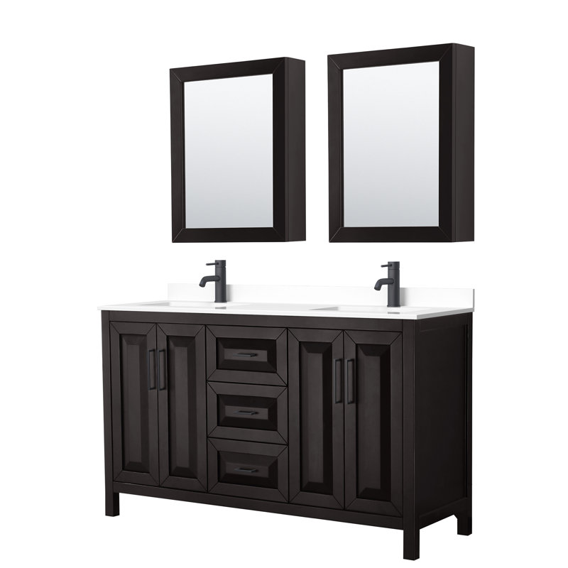 Daria 60'' W Double Vanity, Dark Espresso, Polished Chrome