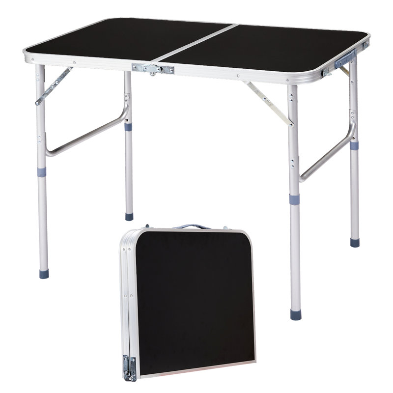 3Ft Aluminum Alloy Folding Table Black