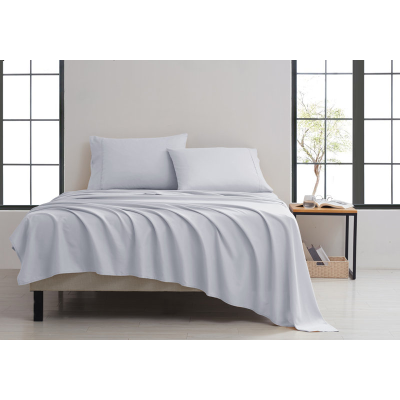 Ensemble de draps en sergé , Argent, Très grand