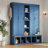 62.9"W Farmhouse 4-In-1 Hall Tree With 6 Hanging Hooks, Mudroom Wood Grain Bench With Open Compartments-915599598