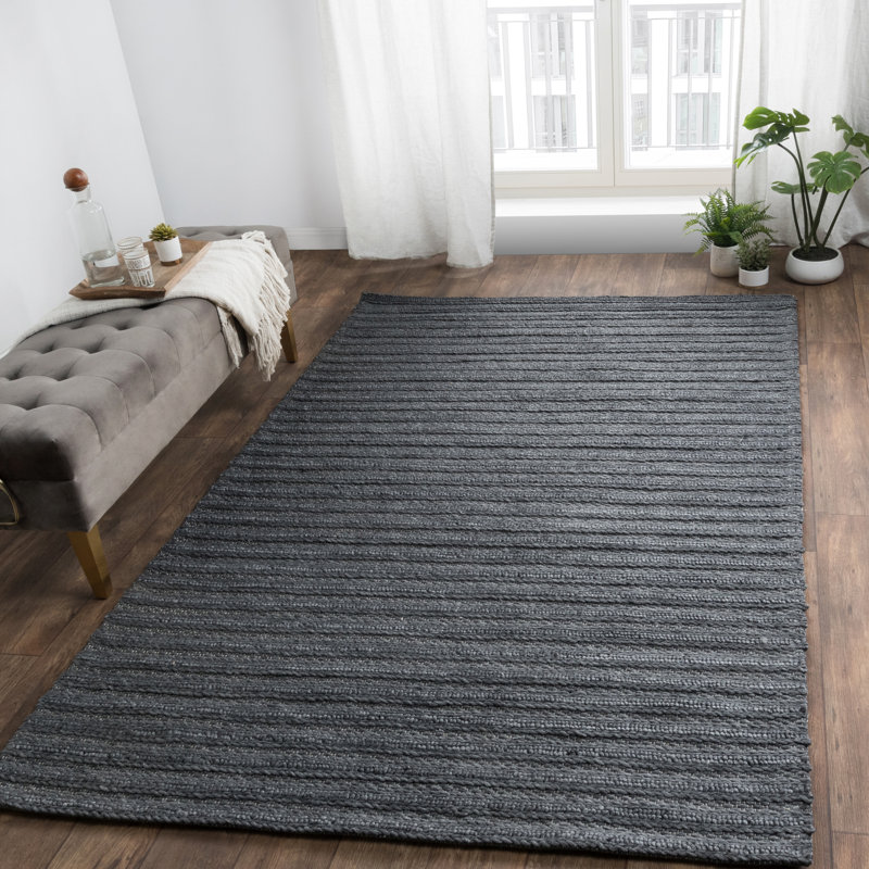 Tapis gris zone handwoven Molimo, Rectangle 9 pi x 12 pi