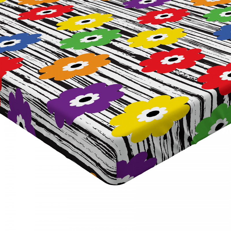 Multicolor Clock Pattern Microfiber Twin XL Fitted Sheet