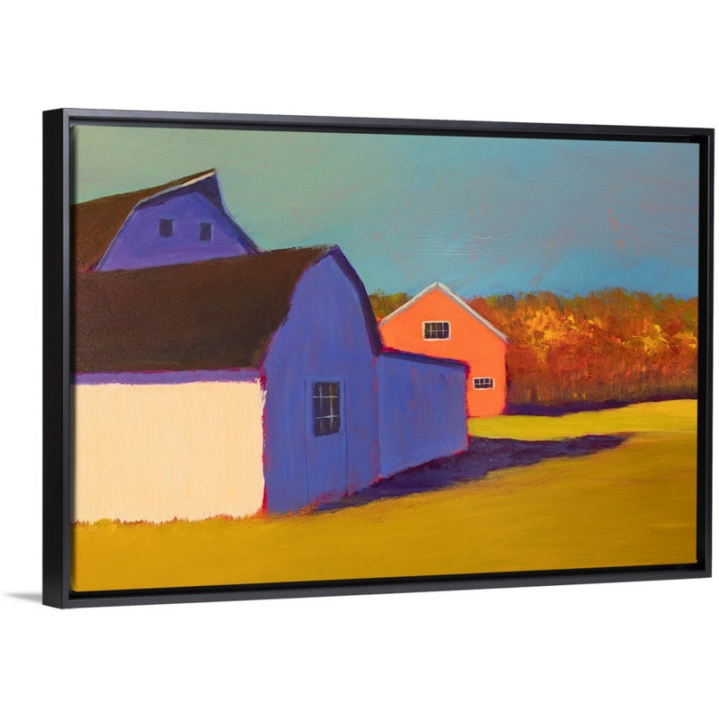 Structure Bucolique VII par Carol Young - reproduction de photo, Cadre noir, H 18 po x l 26 po x P 1,75 po