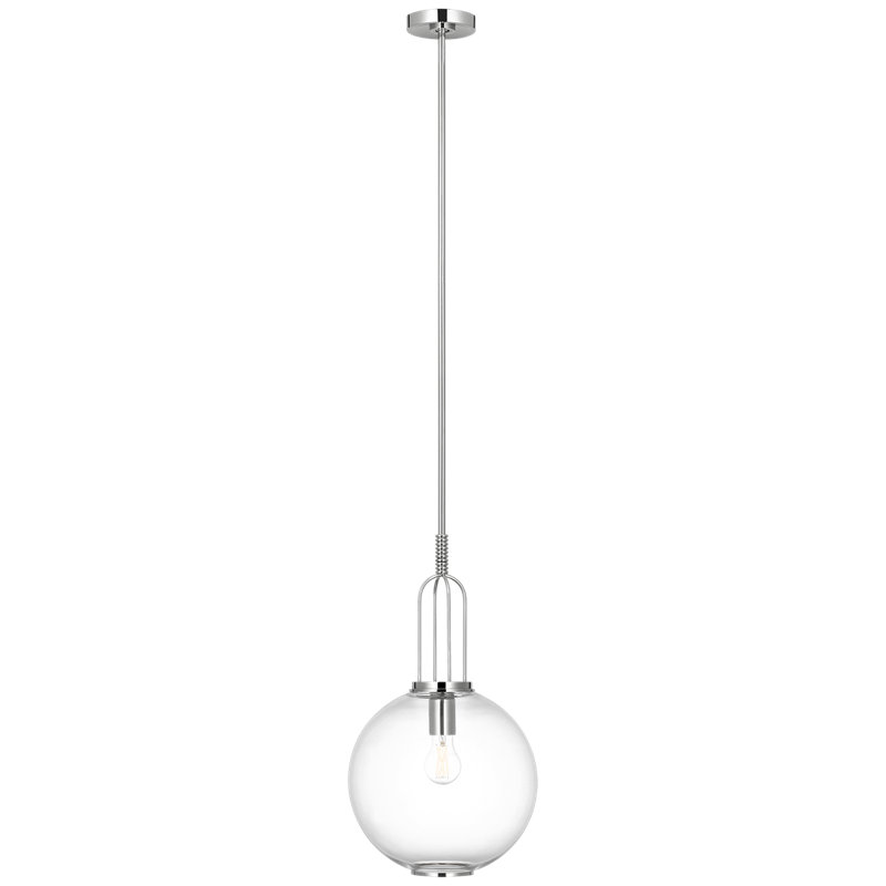 Marie Flanigan 1 - Light Pendant, Polished Nickel, Clear, 12.25