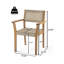 Ensemble de salle à manger d'extérieur en bois 7 pièces, 6 chaises en faux osier et 1 pièce