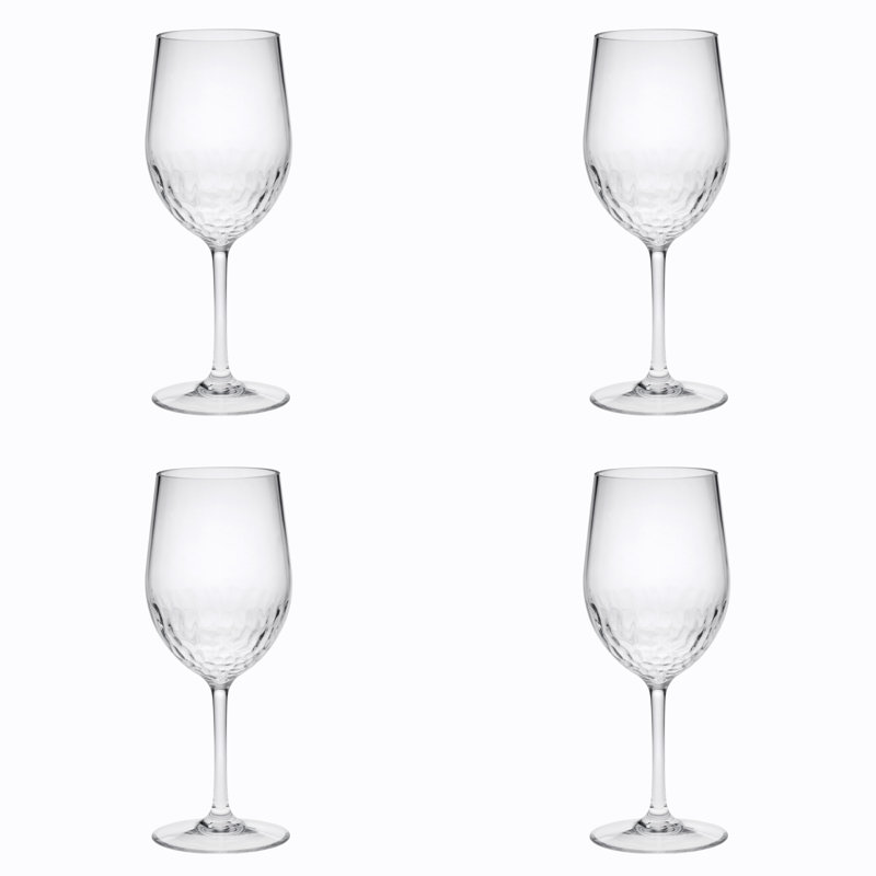 Ensemble de quatre verres à vin tout usage en verre Tritan