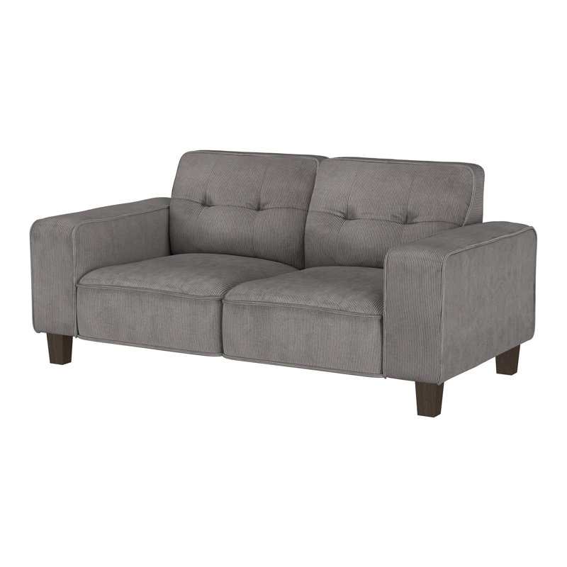 Causeuse capitonnée avec accoudoirs rembourrés, Gris