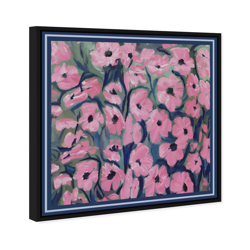 Night Blooms Print by Oliver Gal, 17"H x 17"W, Black Floater Frame