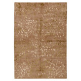 Hand Knotted Wool Area Rug in Peach