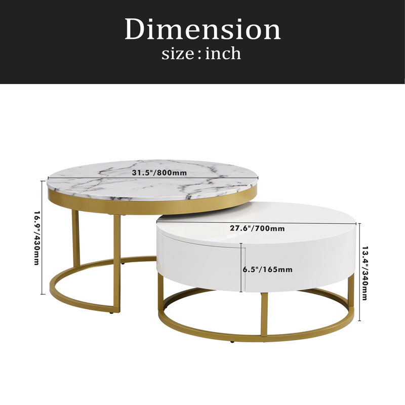 Table basse gigogne moderne avec tiroirs Modern