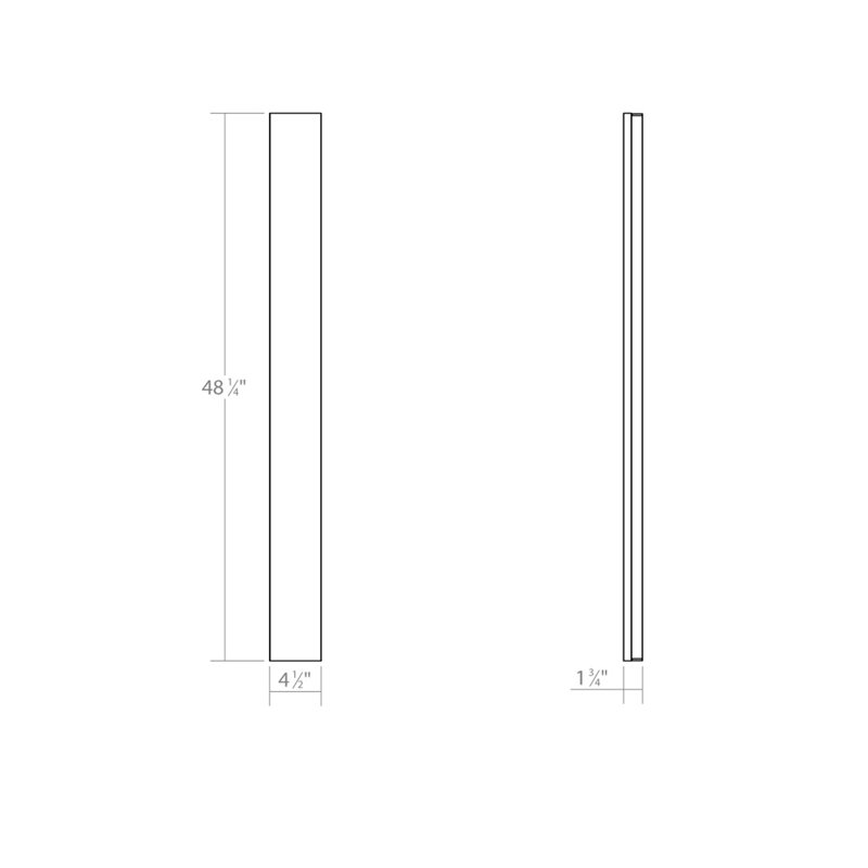 Vanity™ 1 - Light Dimmable LED Chrome Bath Bar, 48.5"H x 4.5"W x 0.75"D